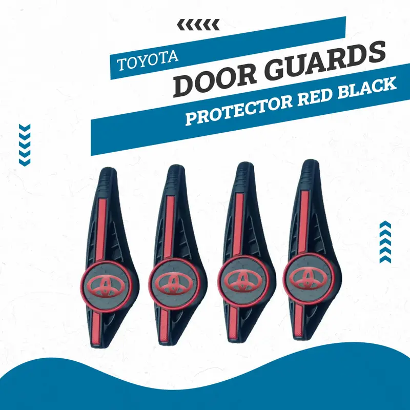 Toyota Door Guards Protector Red Black - Edge Protection Anti-Scratch Buffer Strip 1