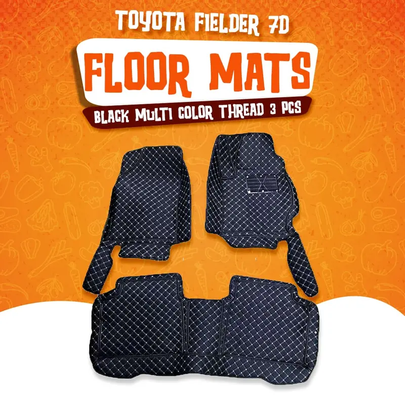 Toyota Fielder 7D Floor Mats - Black - 3 Pcs Set - Model 2012-2019 1