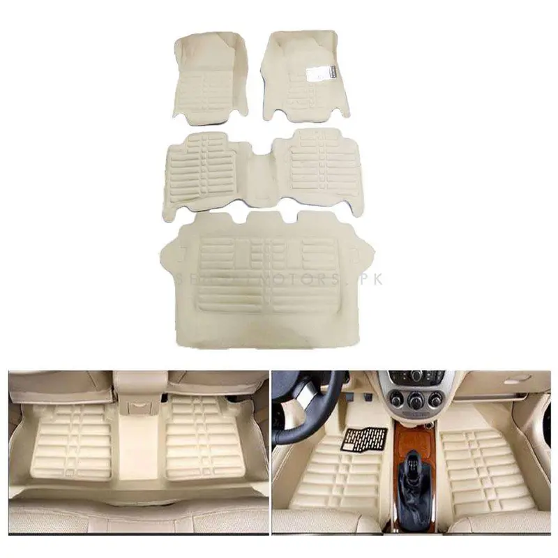 Toyota Fortuner 5D Custom Floor Mat Beige 4 Pc 2016 - 2023 2