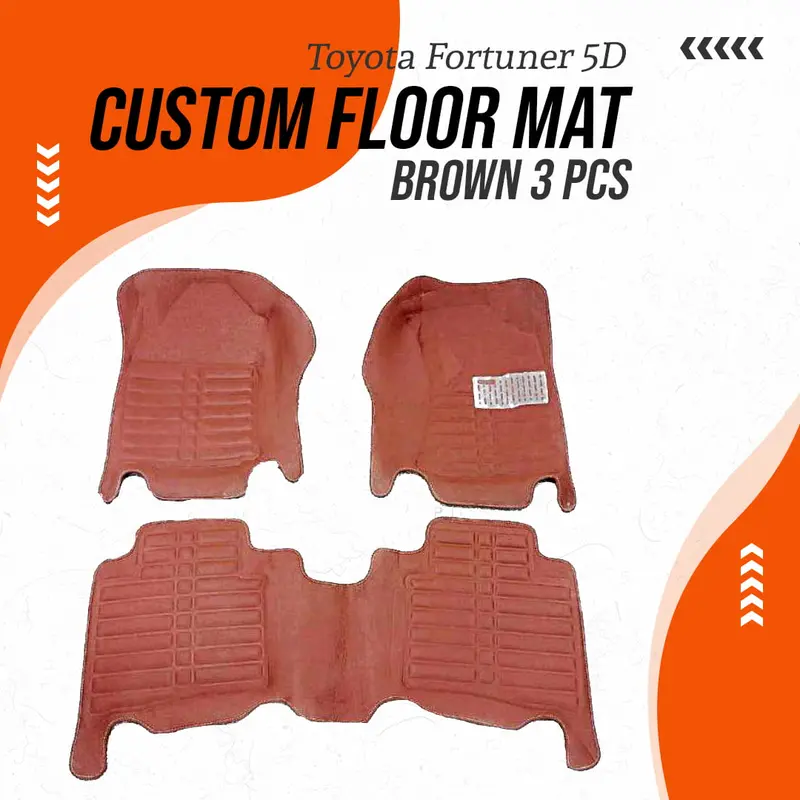 Toyota Fortuner 5D Custom Floor Mat Brown 3 Pcs 2016 - 2023 1