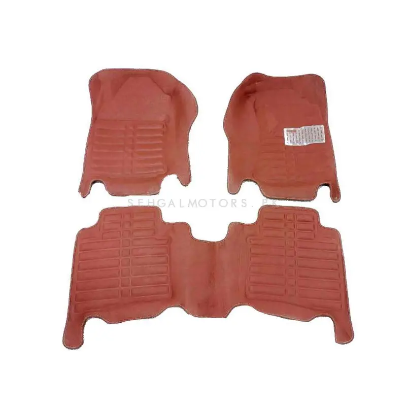 Toyota Fortuner 5D Custom Floor Mat Brown 3 Pcs 2016 - 2023 2