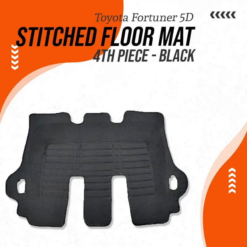 Toyota Fortuner 5D Stitched Floor Mat 4Th Piece - Black 2016 - 2023 1