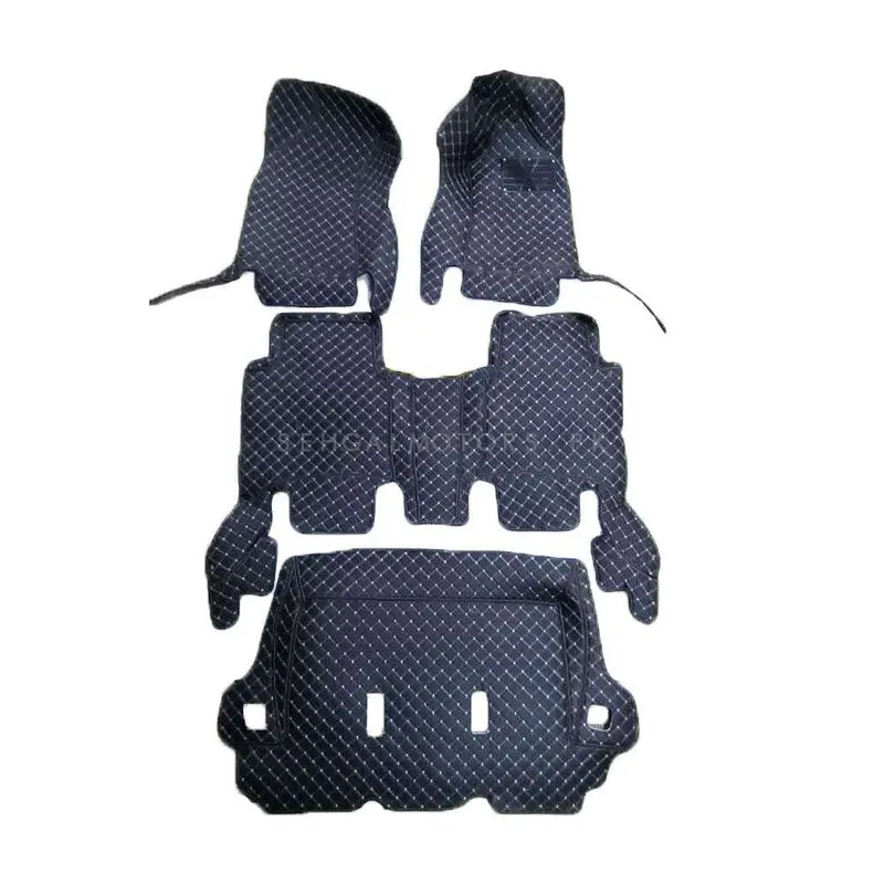 Toyota Fortuner 7D Floor Mats - Black - 4 Pcs Set 2013 - 2016 2