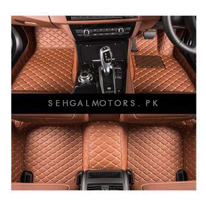 Toyota Fortuner 7D Floor Mats - Brown - 3 Pcs Set 2016 - 2025 2