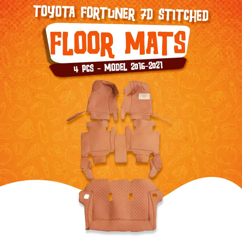 Toyota Fortuner 7D Floor Mats - Brown - 4 Pcs Set 2016 - 2025 1