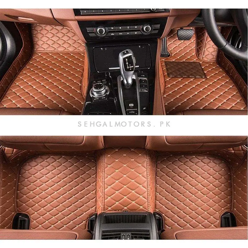 Toyota Fortuner 7D Floor Mats - Brown - 4 Pcs Set 2016 - 2025 2