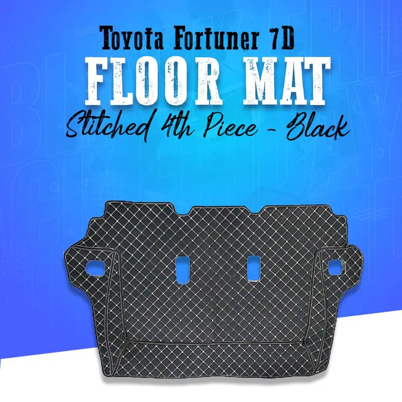 Toyota Fortuner 7D Stitched Floor Mat 4Th Piece - Black 2016 - 2022 1