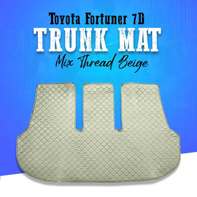 Toyota Fortuner 7D Trunk Mat Mix Thread Beige 2016 - 2021 1