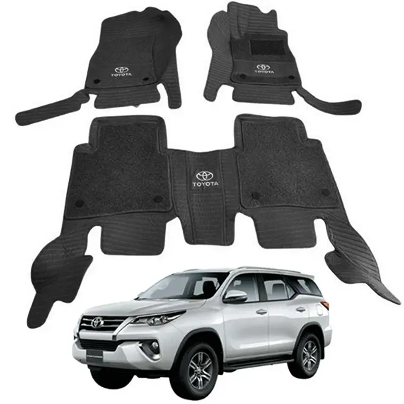 Toyota Fortuner 9D Floor Mats Black (7 Seater) 1