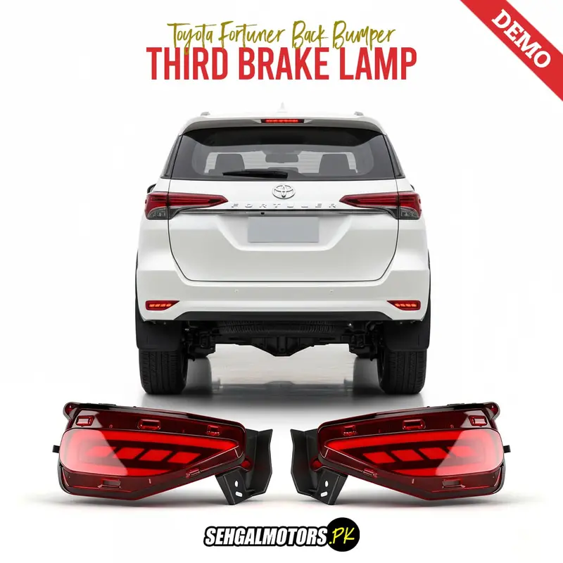 Toyota Fortuner Back Bumper Third Brake Lamp 2016 - 2021 - Rear Bumper Reflector Brake Stop Reverse Light Lamp 1