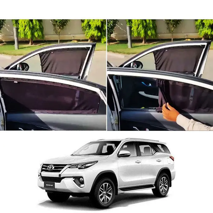Toyota Fortuner Custom Fit Retractable Curtains 2016 - 2022 - Sun Shade - Parda 1