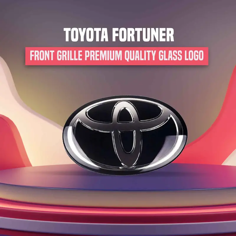 Toyota Fortuner Front Grille Premium Quality Glass Logo 2016 - 2024 - Emblem | Decal | Monogram | Logo 1