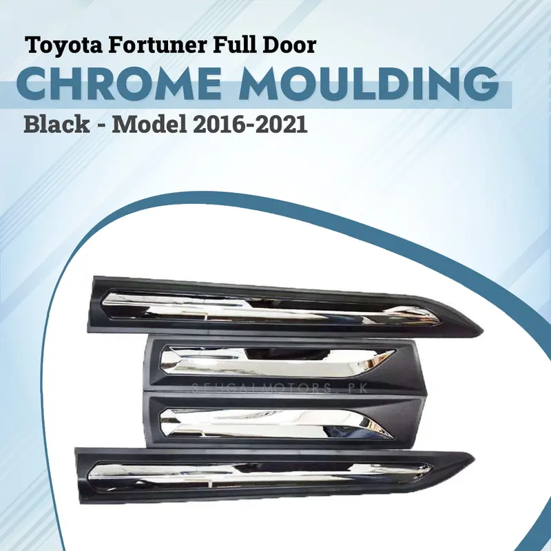 Toyota Fortuner Full Chrome Door Moulding Black 2016 - 2021 1
