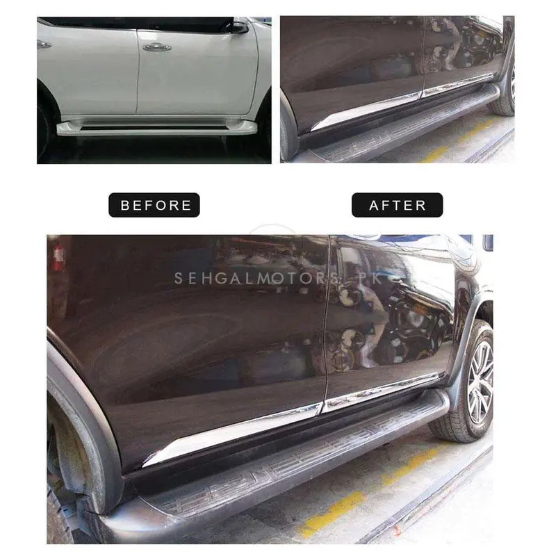 Toyota Fortuner Full Chrome Door Moulding Black 2016 - 2021 2