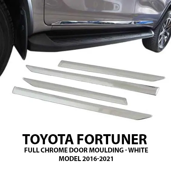 Toyota Fortuner Full Chrome Door Moulding White 2016 - 2021 2