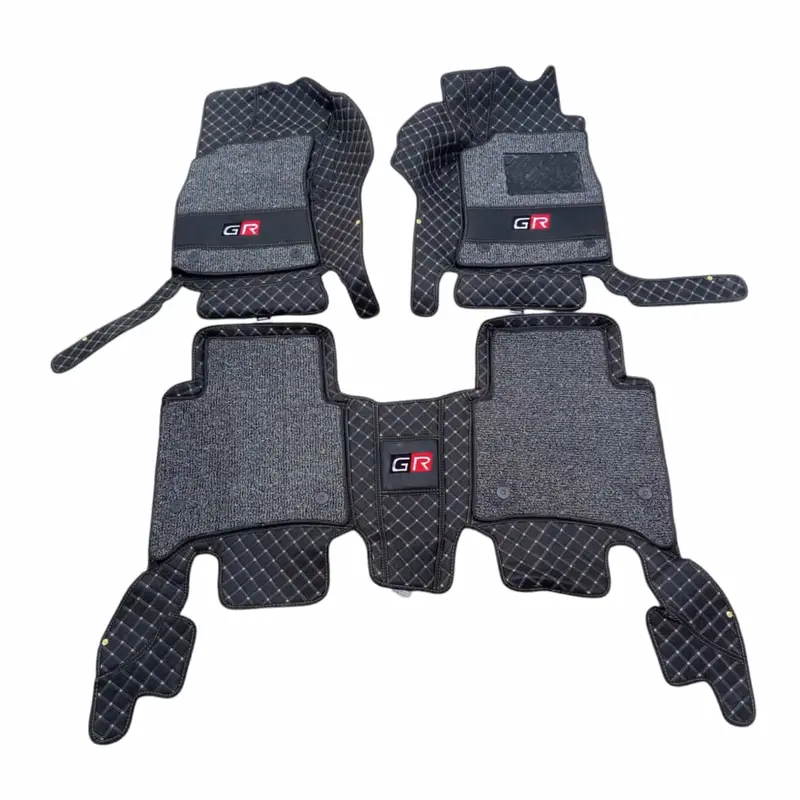 Toyota Fortuner Gr 10D Floor Mat Black With Grey Grass 3 Pcs 2022 - 2025 - Mix Thread 2