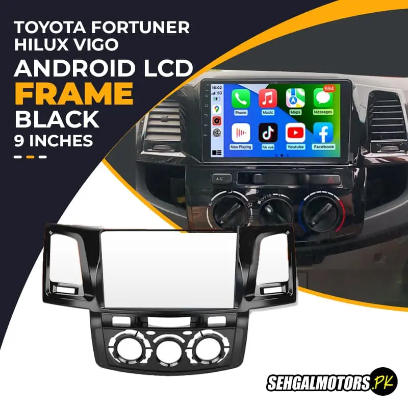 Toyota Fortuner/Hilux Vigo Android Lcd Frame With Grip Black 9 Inches 1