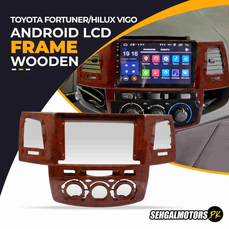 Toyota Fortuner/Hilux Vigo Android Lcd Frame With Grip Wooden 9 Inches 1