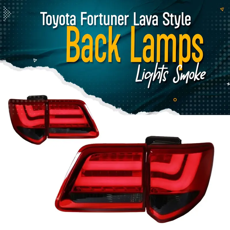 Toyota Fortuner Lava Style Back Lamps Lights Smoke 2013 - 2016 1