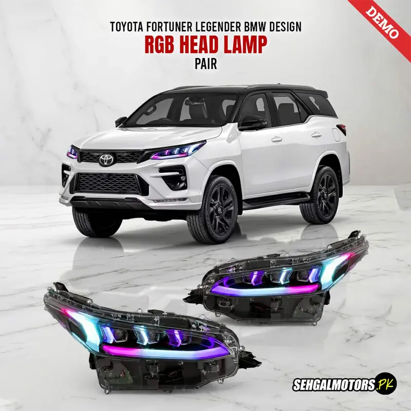Toyota Fortuner Legender Bmw Design Rgb Head Lamp Pair 2021 - 2022 1
