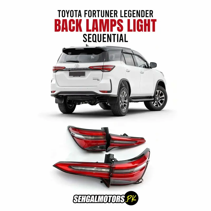 Toyota Fortuner Legender Sequential Back Lamps Red (Rhs & Lhs) - Model 2016-2024 1