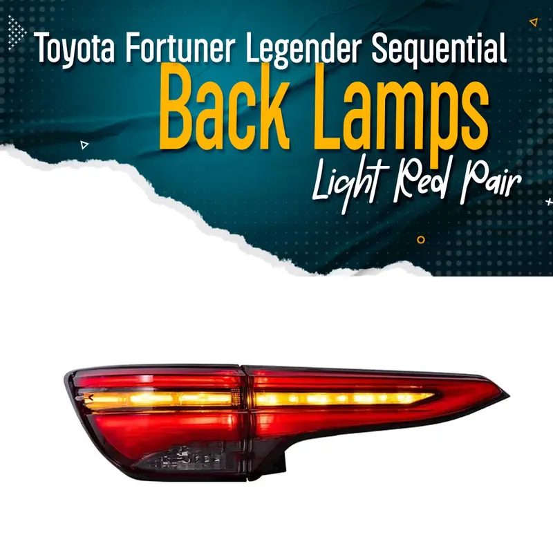 Toyota Fortuner Legender Sequential Back Lamps Red (Rhs & Lhs) - Model 2016-2024 2