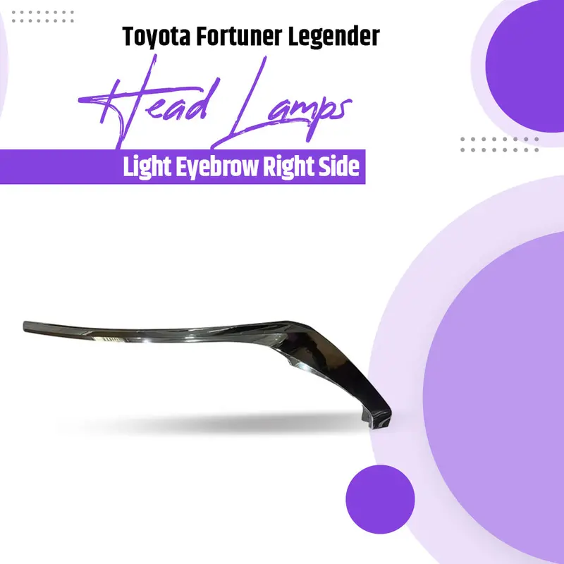 Toyota Fortuner Sigma Head Lamps Eyebrow Right Side - Chrome 2022 - 2024 1