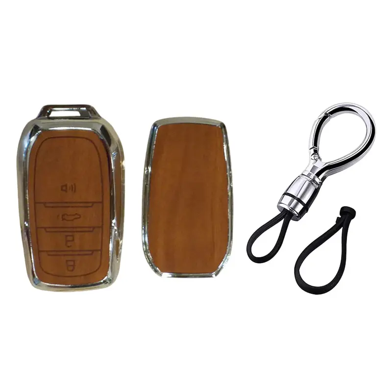 Toyota Fortuner Tpu Key Cover Wooden Style 2017 - 2024 1