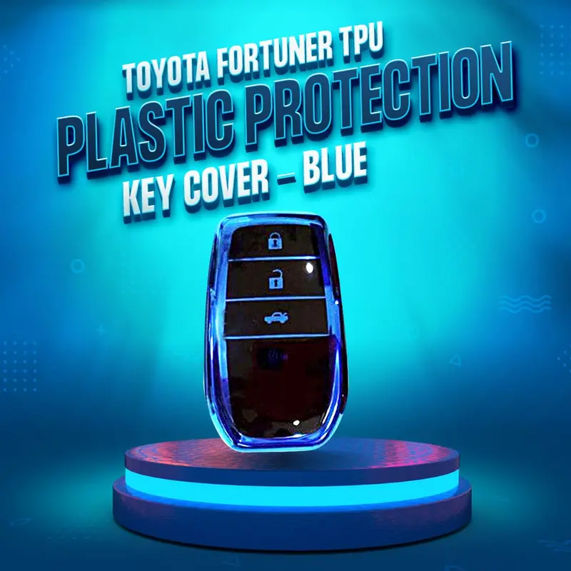 Toyota Fortuner Tpu Plastic Protection Key Cover Blue 4 Buttons - Full Cover Remote Case Keyless Protector Jacket 1