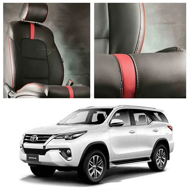 Toyota Fortuner Type R Black Red Seat Covers 2016 - 2024 1