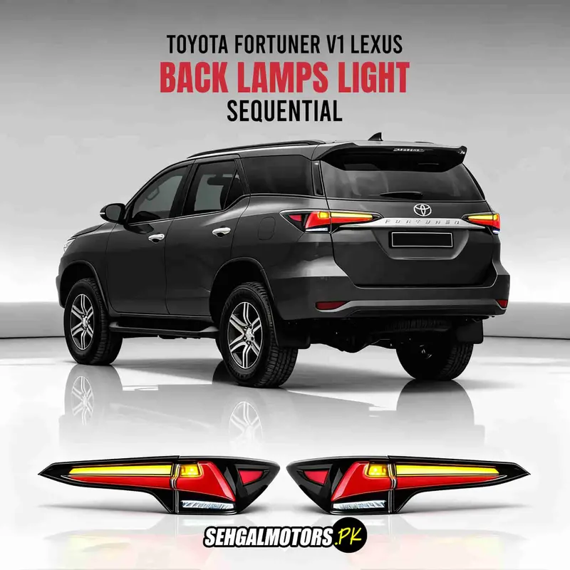 Toyota Fortuner V1 Lexus Sequential Back Lamps Light 2016 - 2024 - Fortuner Lx570 1