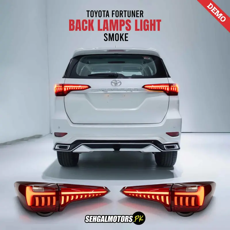 Toyota Fortuner V2 Lexus Sequential Back Lamps Light Smoke 2016 - 2024 1