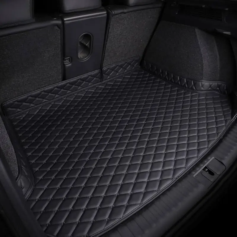 Toyota Harrier 7D Trunk Mat Black With Black Stitch 1