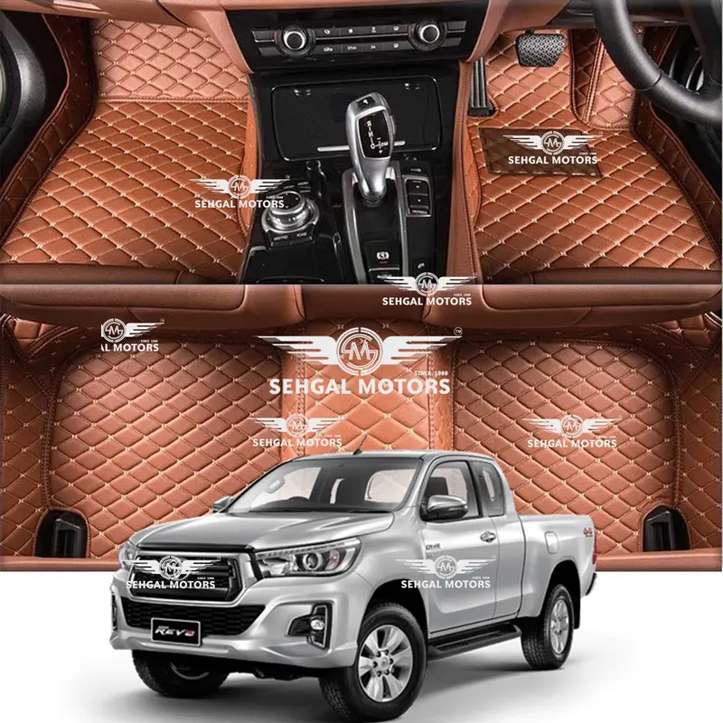 Toyota Hilux Revo 7D Floor Mat Brown With Brown 3Pcs Model 2018-2021 1