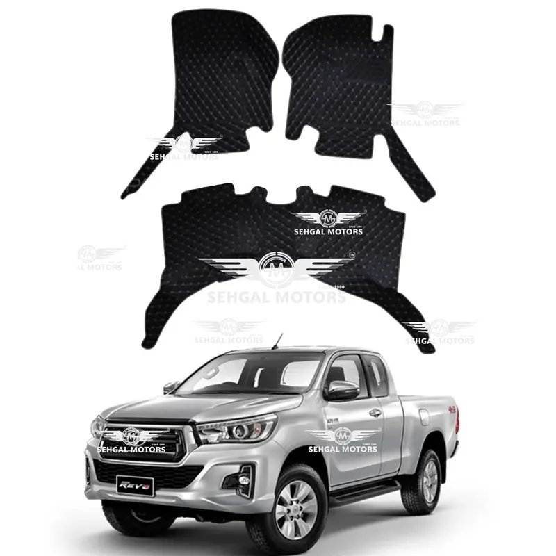 Toyota Hilux Revo Black 7D Floor Mats Black Model 2017-2021 1