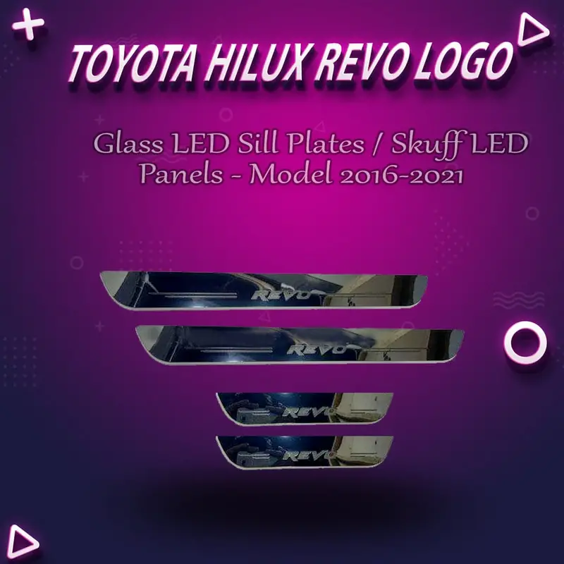Toyota Hilux Revo Glass Led Sill Plates / Skuff Led Panels - Model 2016-2021 1