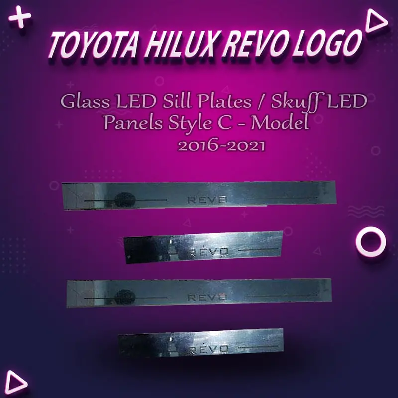 Toyota Hilux Revo Glass Led Sill Plates / Skuff Led Panels Style C - Model 2016-2021 1