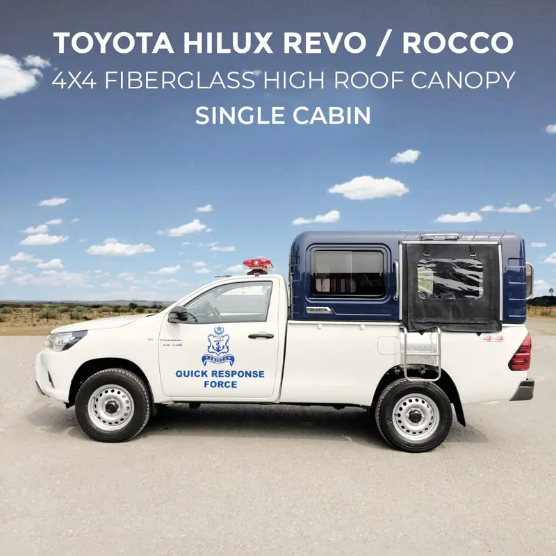 Toyota Hilux Revo / Rocco 4X4 Fiberglass High Roof Canopy - Single Cabin 1