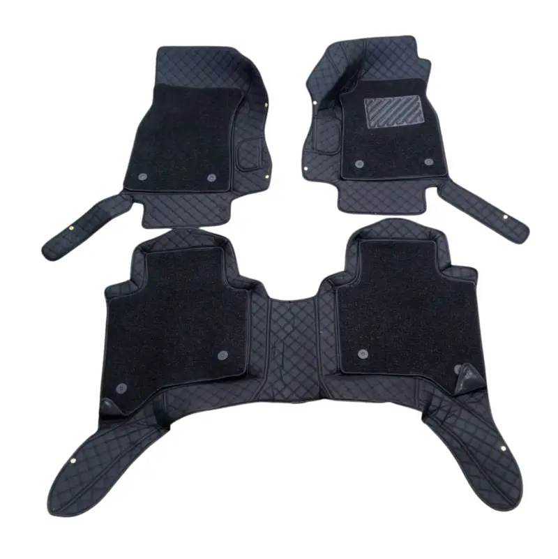 Toyota Hilux Revo/Rocco 9D Floor Mat Mix Thread Black Grass - 3 Pcs 2