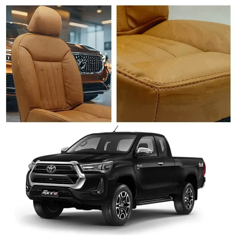 Toyota Hilux Revo/Rocco Audi Design Brown Seat Covers 2016-2025 1