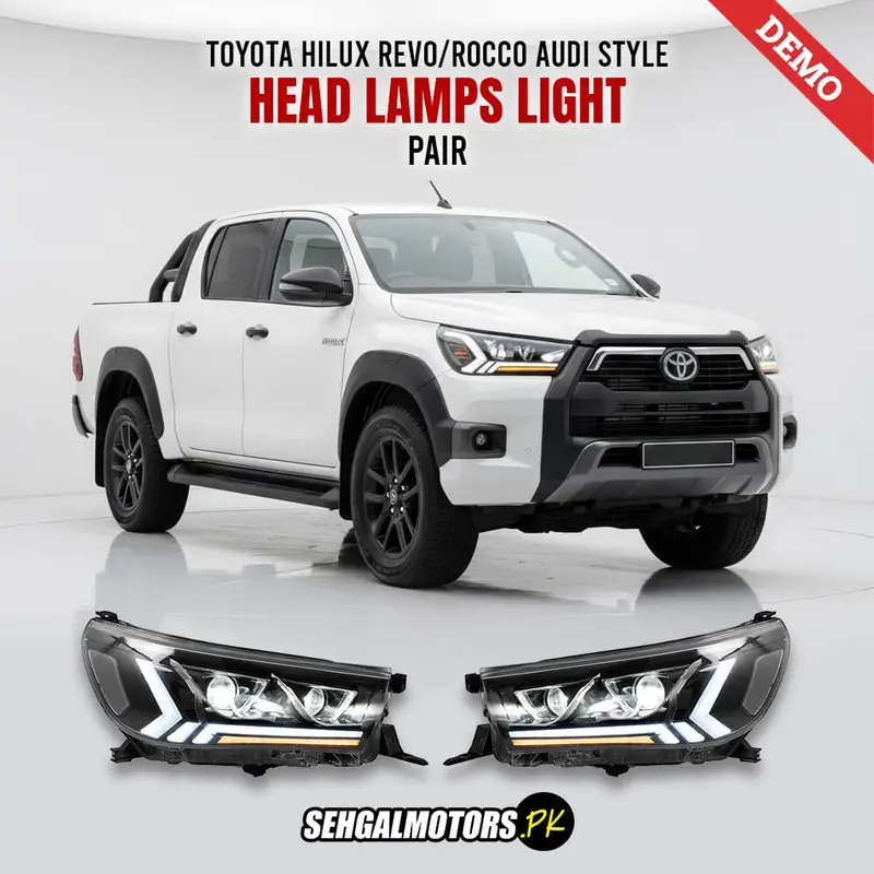 Toyota Hilux Revo/Rocco Audi Style Head Lamps Light Pair 1