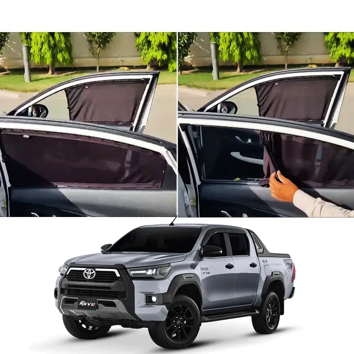 Toyota Hilux Revo/Rocco Custom Fit Retractable Curtains - Sun Shade - Parda 1