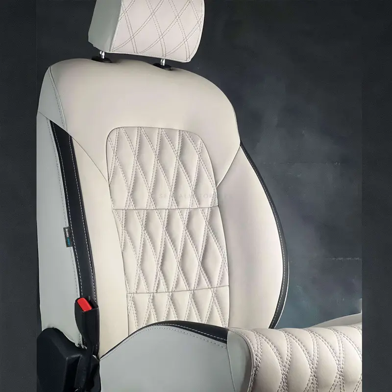Toyota Hilux Revo/Rocco Diamond Cut Beige Black Seat Covers 2