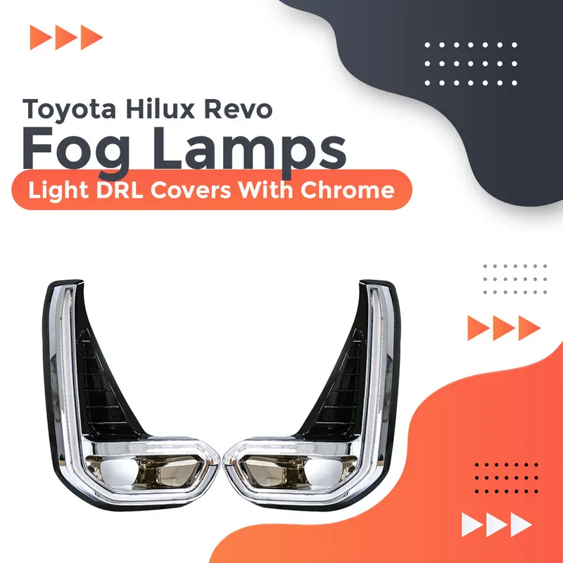 Toyota Hilux Revo/Rocco Fog Lamps Light Drl Covers With Chrome 1