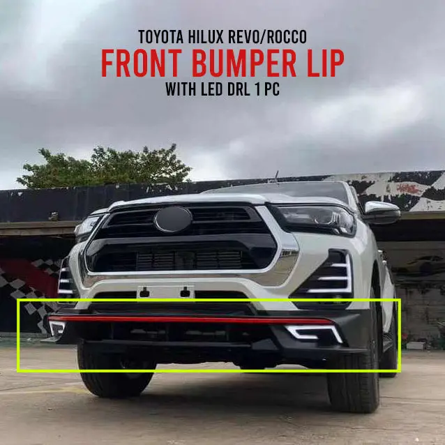 Toyota Hilux Revo/Rocco Front Bumper Lip With Led Drl 1 Pc  2022-2024 1