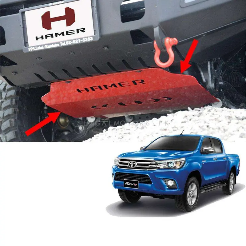 Toyota Hilux Revo/Rocco Hamer Front Bumper Skid Plate Red 1