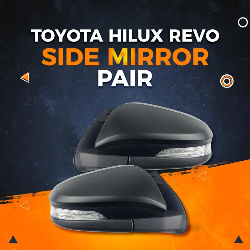 Toyota Hilux Revo/Rocco Side Mirror Pair - 7 Wire Retractable Option 1