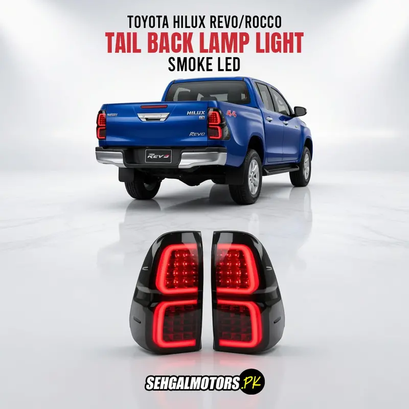 Toyota Hilux Revo/Rocco Smoke Led Tail Back Lamp Light Set V2 1