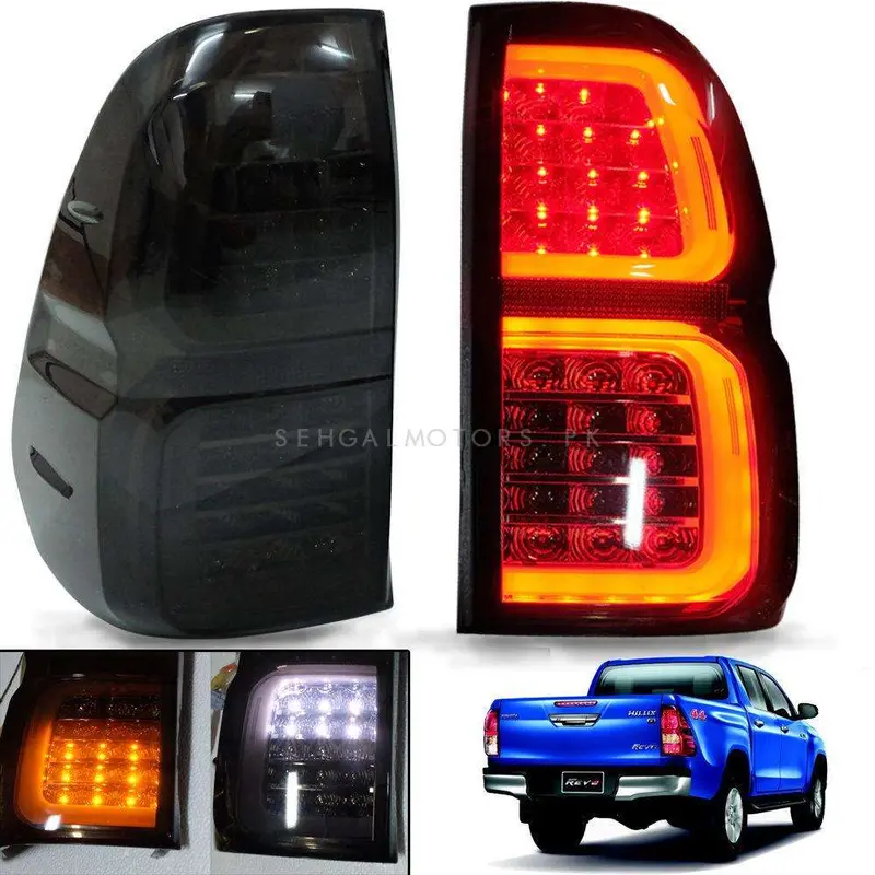 Toyota Hilux Revo/Rocco Smoke Led Tail Back Lamp Light Set V2 2