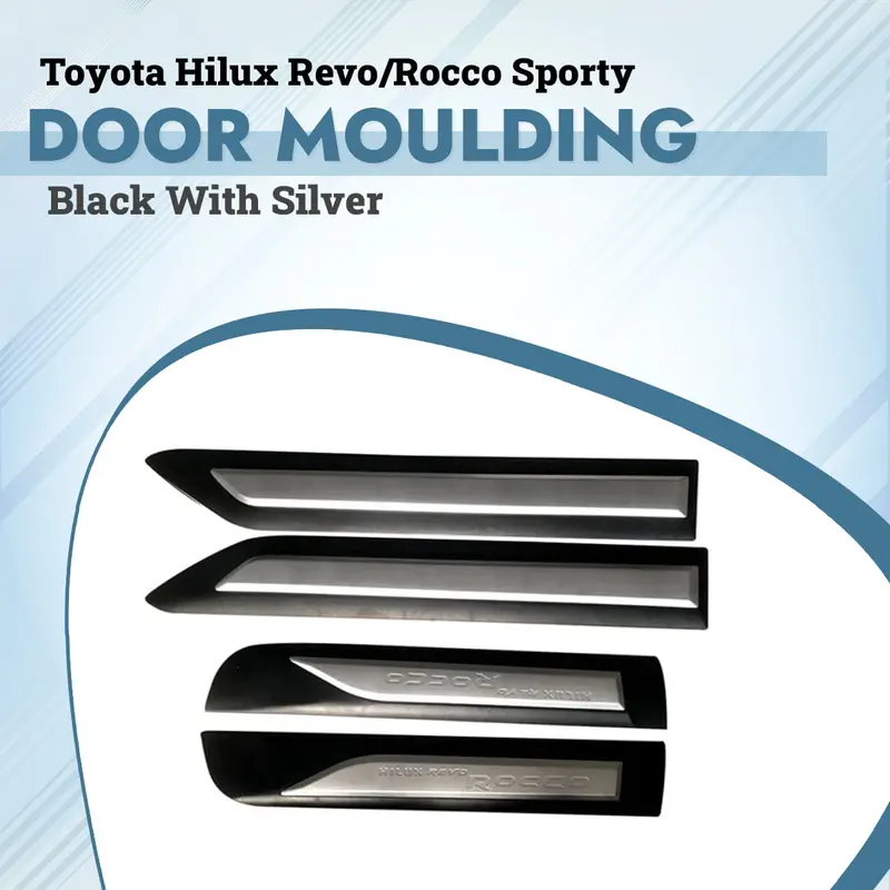 Toyota Hilux Revo/Rocco Sporty Door Moulding Black With Silver 1